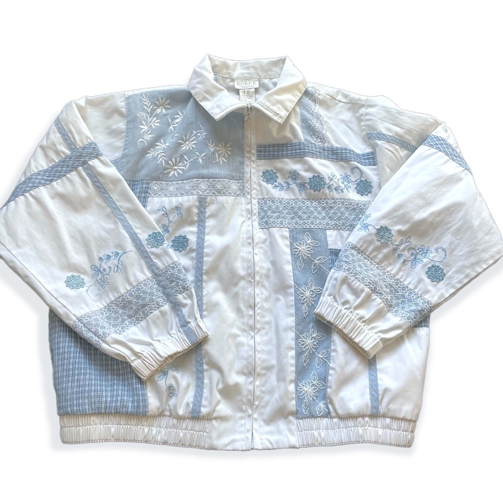 Koret Oversized Lightweight Cottagecore Embellished Bomber Jacket